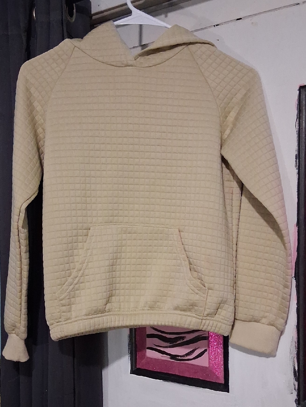 Quilted Cream Hoodie Sweater for Women